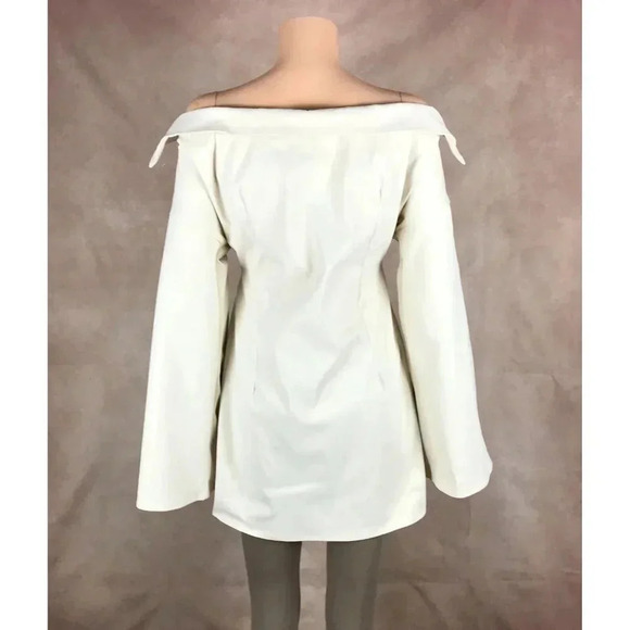 Off-the shoulder Lace Up Mini Dress NWT Size 8/10 - Picture 5 of 7